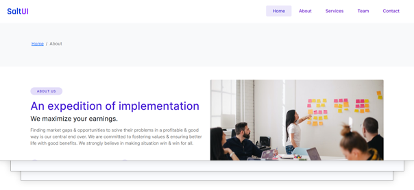 HTML about us pages
