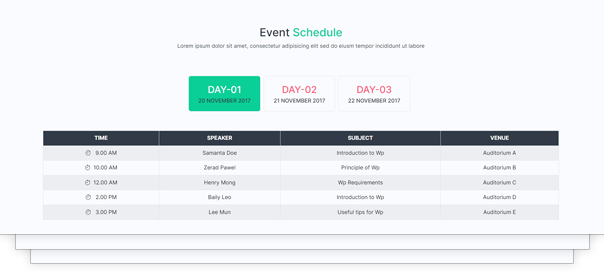 HTML schedulers components