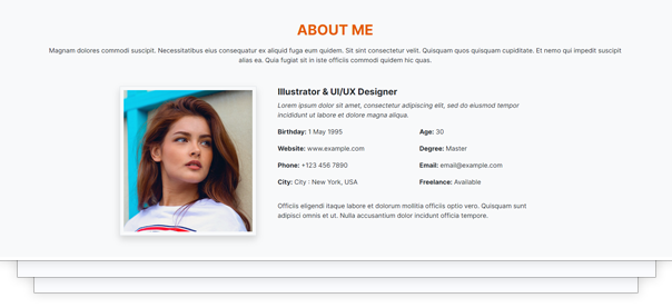 Profile website components
